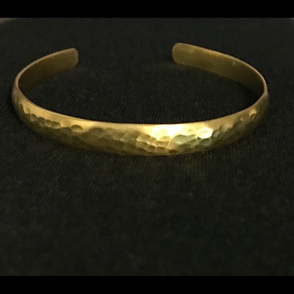 Raw Brass Hammered Cuff 3 in set - Picture 2 of 2